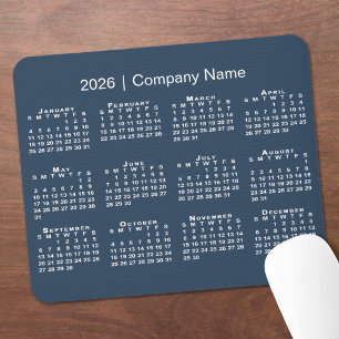 Mousepad Simples nome da empresa do calendário 2026 no Mari