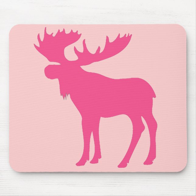 Mousepad Simples símbolo de alce rosa (Frente)