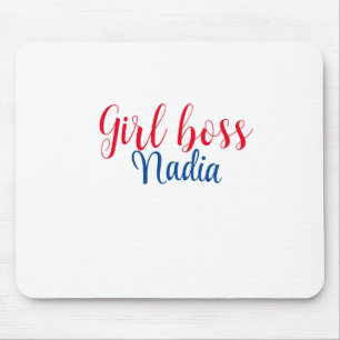 Mousepad simples textos de imagem com nome de garota chefe