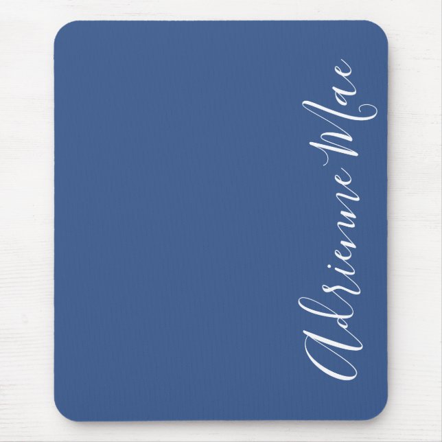 Mousepad Simplesmente Elegante Azul Clássico Personalizado (Frente)