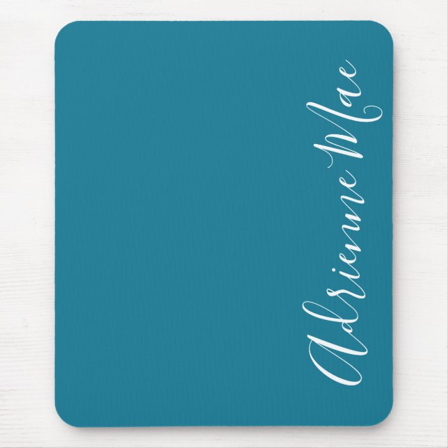 Mousepad Simplesmente Elegante Azul Teal Personalizado (Frente)