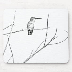 Mousepad Simplesmente um beija-flor num bastão
