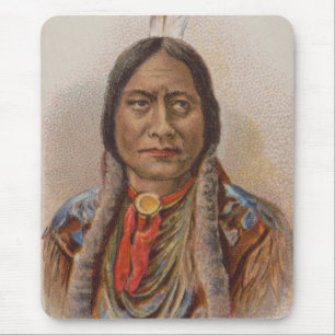 Mousepad Sinais de fumaça: Touro Sentado Chefe Indiano de L