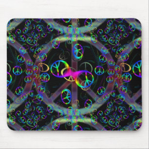 Mousepad Sinais de paz de néon de flutuação