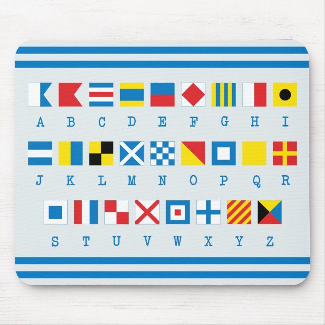 Mousepad Sinais Marítimos Sinais Náuticos Azul (Frente)