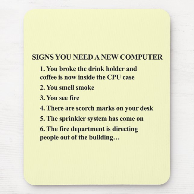 Mousepad Sinais necessários para um novo computador 2 (Frente)