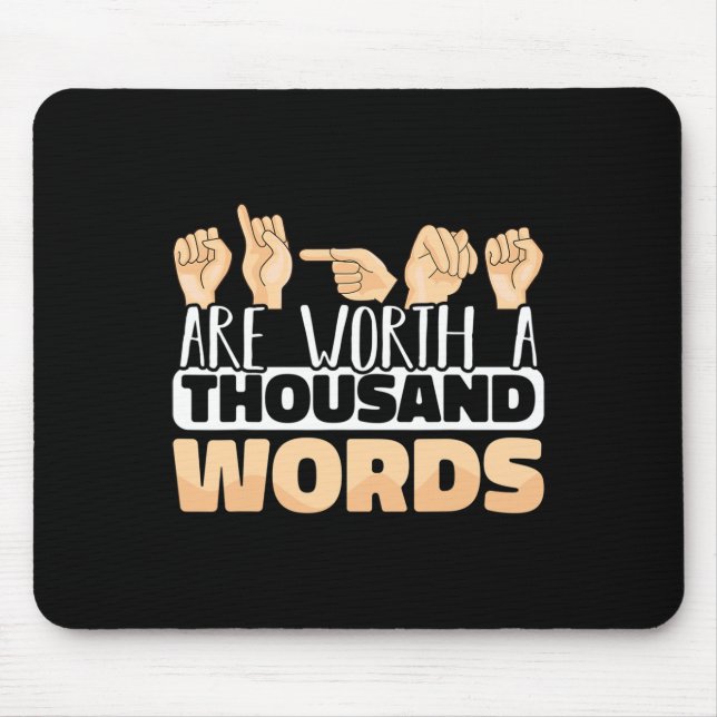 Mousepad Sinais que valem mil palavras Sinal americano ASL (Frente)