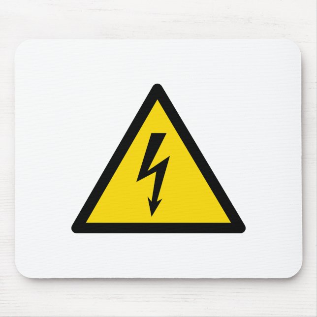 Mousepad sinal de alta tensão símbolo elétrico aviso perigo (Frente)