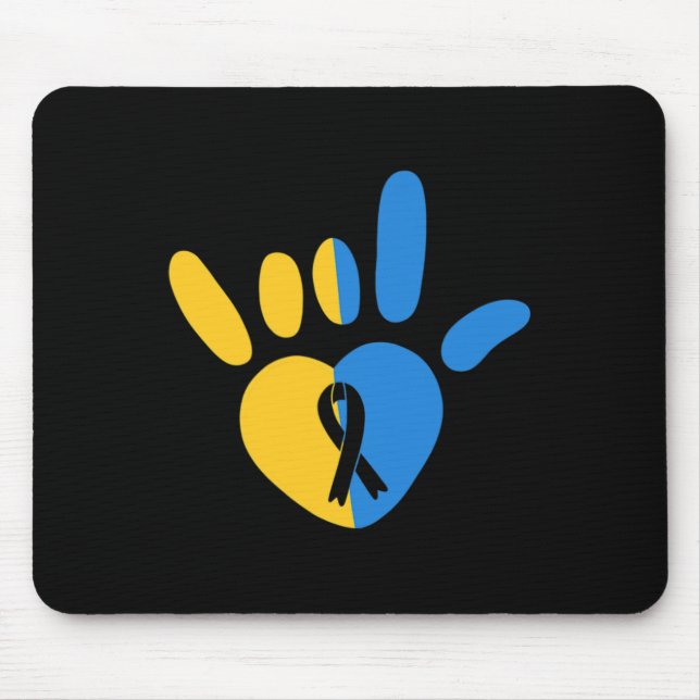 Mousepad Sinal de Amor em ASL Conscientização sobre Síndrom (Frente)