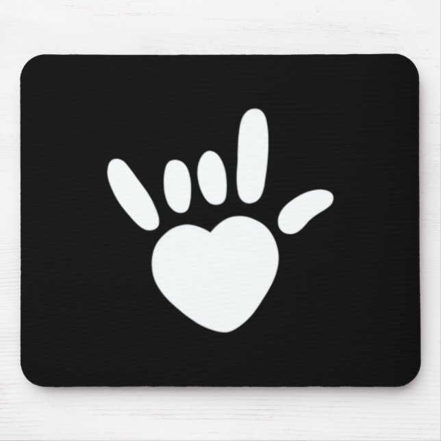 Mousepad Sinal de Amor Língua de Sinais Americana Consciênc (Frente)