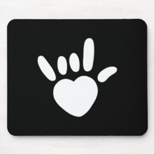 Mousepad Sinal de Amor Linguagem Americana de Sinais Surdos