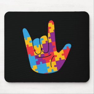 Mousepad Sinal de Autismo Nacional Mês de Consciência Asl A