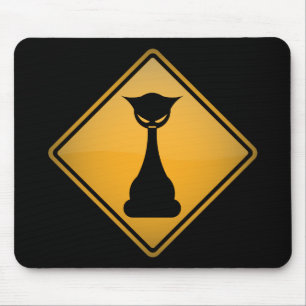 Mousepad Sinal de aviso mau do gato