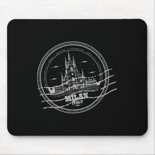 Mousepad Sinal de Carimbo Vintage de Viagem do Milan Duomo