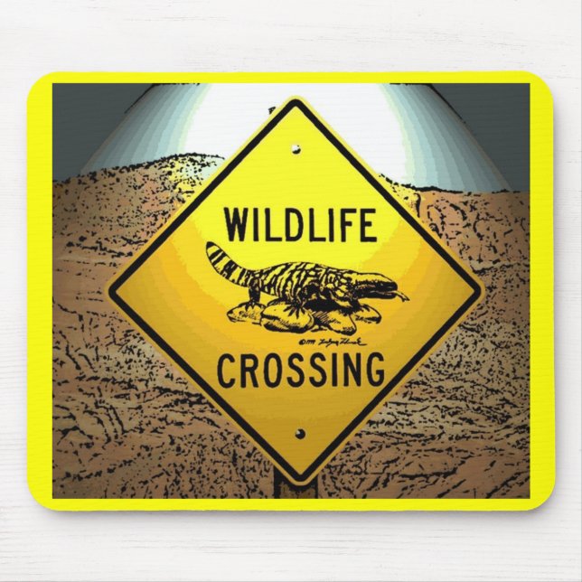Mousepad Sinal de cautela artística em travessia da vida se (Frente)