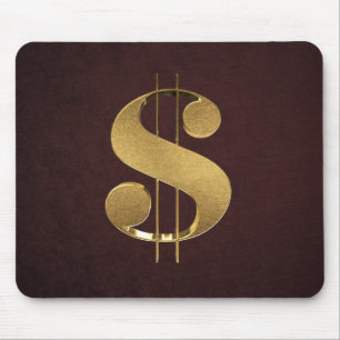 Mousepad Sinal de dólar 3D Dourado