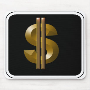 Mousepad Sinal de Dólar Dourado