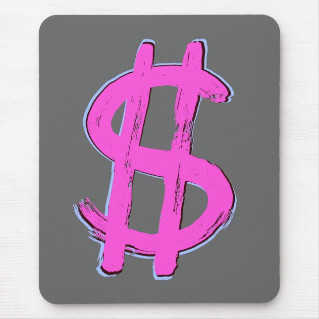 Mousepad Sinal de Dólar Rosa (Frente)