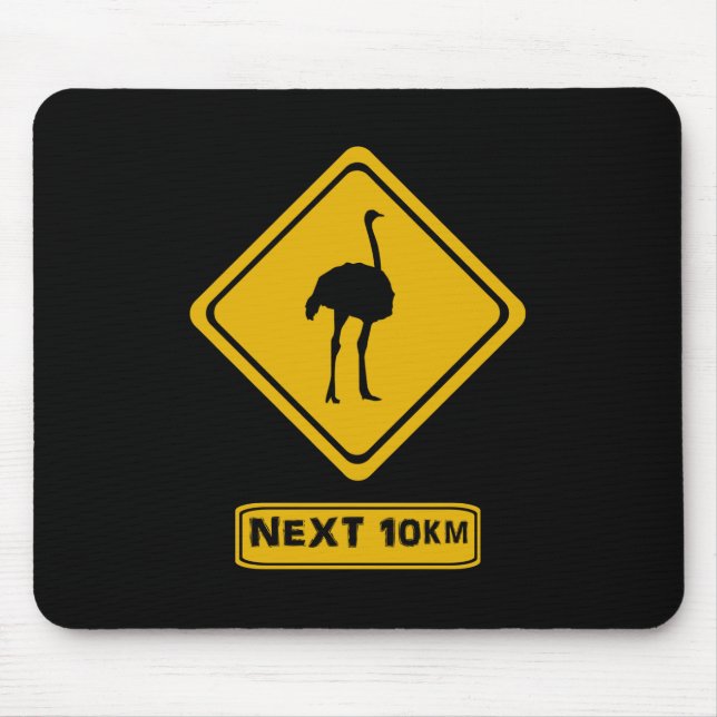 Mousepad sinal de estrada avestruz (Frente)