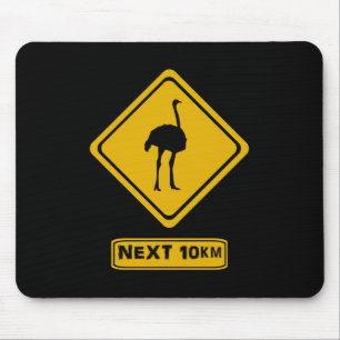 Mousepad sinal de estrada da avestruz
