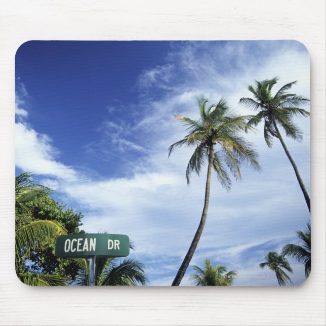 Mousepad Sinal de estrada da Ocean Drive, South Beach, Miam (Frente)