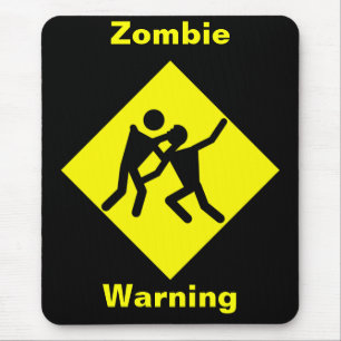 Mousepad Sinal de Estrada de Aviso Zombie