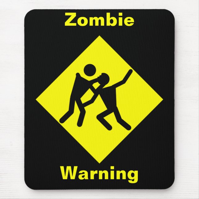 Mousepad Sinal de Estrada de Aviso Zombie (Frente)