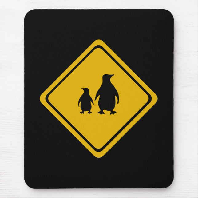 Mousepad sinal de estrada pinguim (Frente)