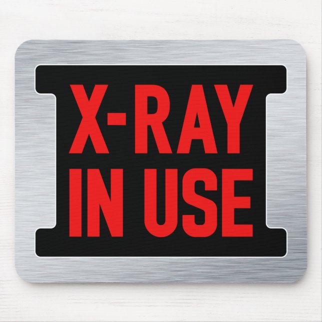 Mousepad Sinal de Luz de Raio X em Uso - Segurança Radiológ (Frente)