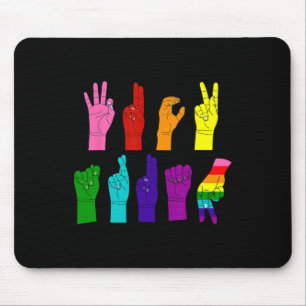 Mousepad Sinal de mão anti-Trump Língua de sinais LGBT Lgbt