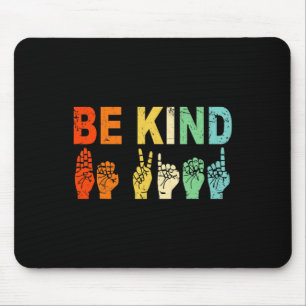 Mousepad Sinal de Mão Retro Seja Gentil Asl Conscientização