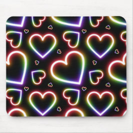 Mousepad Sinal de Neon de Muitos Corações