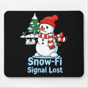 Mousepad Sinal de Neve Engraçado Perdido Boneco de Neve Nat