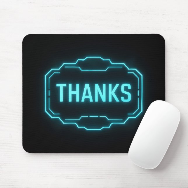 Mousepad Sinal de Obrigados Neon brilhante (Com mouse)