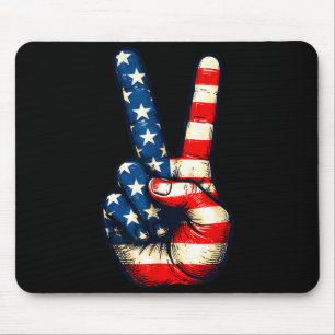 Mousepad Sinal de paz anos 60 vintage 4 de julho anos 70 hi