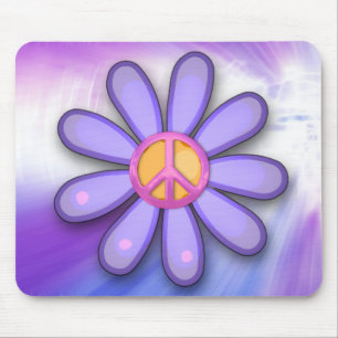 Mousepad Sinal de paz cor-de-rosa bonito
