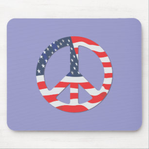 Mousepad Sinal de paz da bandeira americana