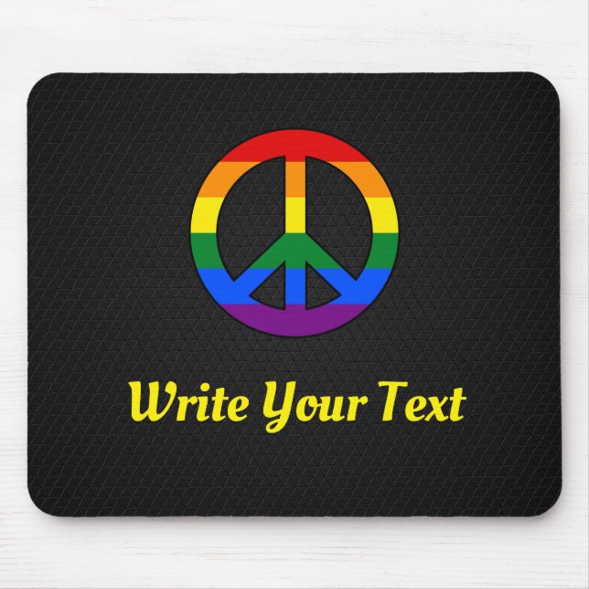 Mousepad Sinal de paz de bandeira LGBT (Frente)