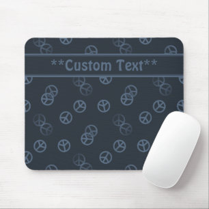 Mousepad Sinal de paz de Cinza com texto personalizado