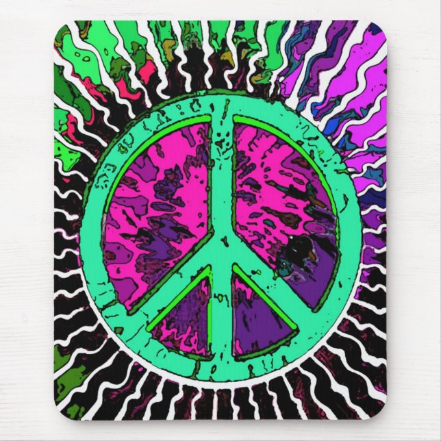 Mousepad Sinal de Paz de Hippie de Trippy (Frente)