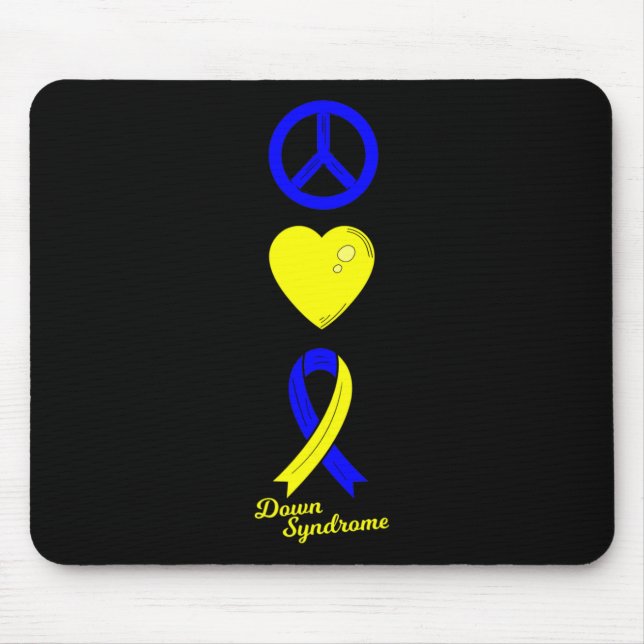 Mousepad Sinal de Paz Dia Mundial da Síndrome de Down Mulhe (Frente)
