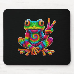 Mousepad Sinal de Paz do Sapo Tie-dye Hippie Natal Sapo