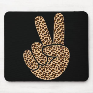 Mousepad Sinal de paz estampa de leopardo meninos estampa d