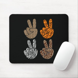 Mousepad Sinal de Paz Fofo Estampa Animal Menino Retro