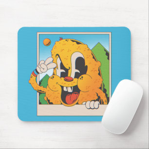 Mousepad Sinal de Paz Laranja Difuso Retro Desenho Animado
