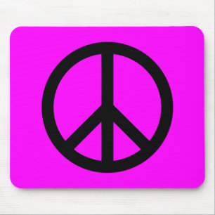 Mousepad Sinal de paz magenta & preto
