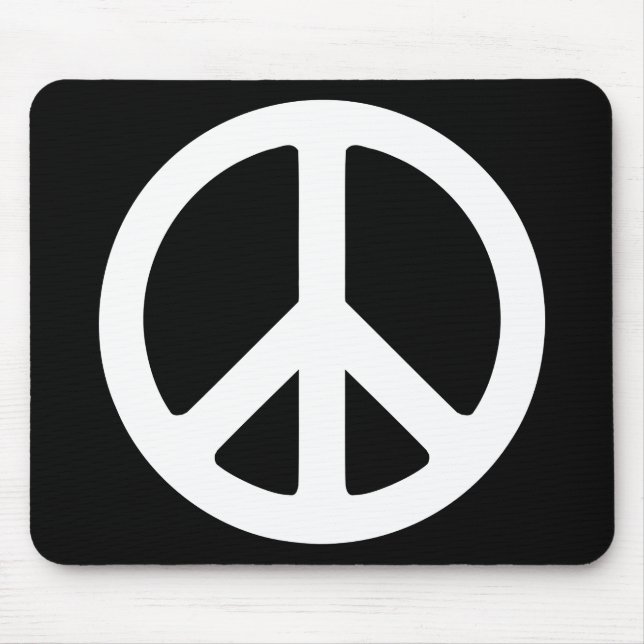 Mousepad Sinal de paz preto e branco (Frente)