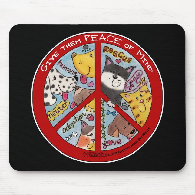 Mousepad Sinal de Paz Proteção Animal (Frente)