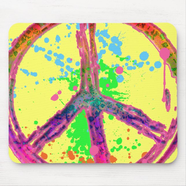 MOUSEPAD SINAL DE PAZ RETRO DO SPLATTER DA PINTURA (Frente)