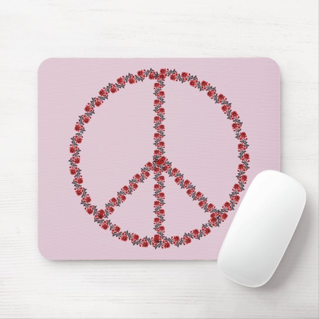 Mousepad Sinal de paz rosa (Com mouse)